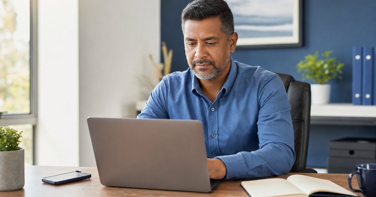 Small business owner reviewing AI automation, lead capture, and CRM follow-up dashboard